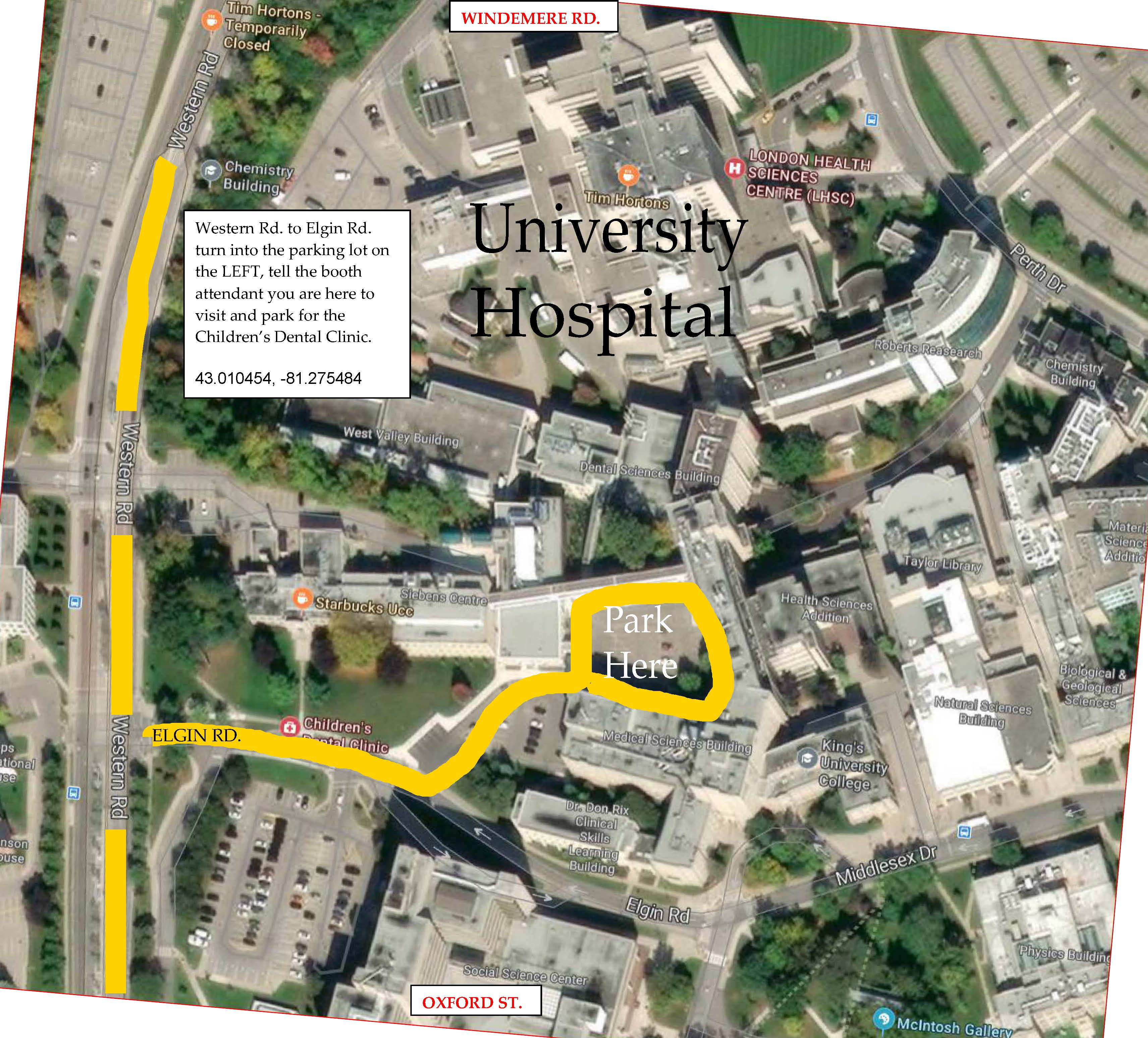 children clinic parking map